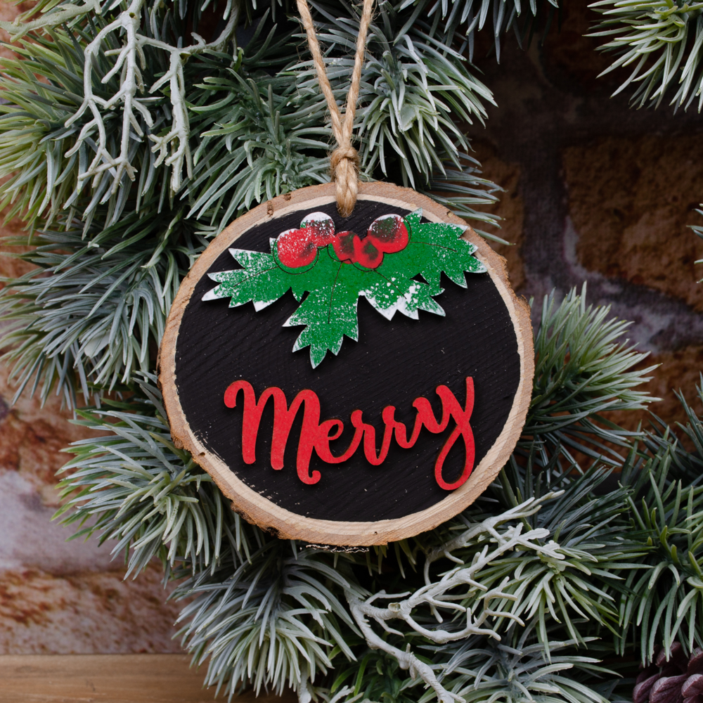 круглая подвеска "Merry"из  натурального дерева черная